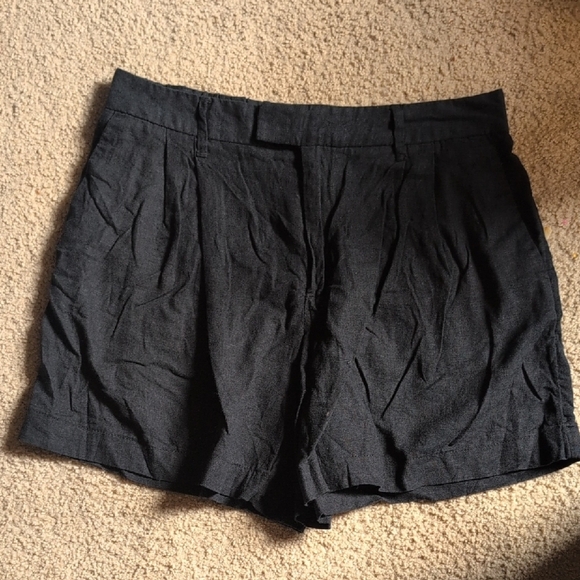 A New Day Black Linen Blend Loose Shorts Size 12 - Picture 1 of 4